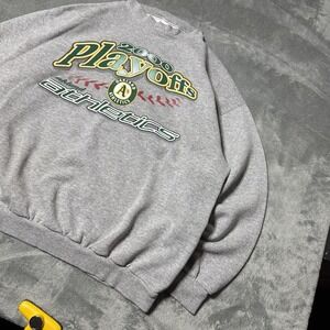 VTG 2000 Oakland Athletics Playoffs Crewneck Mens XL LogoAthletics
